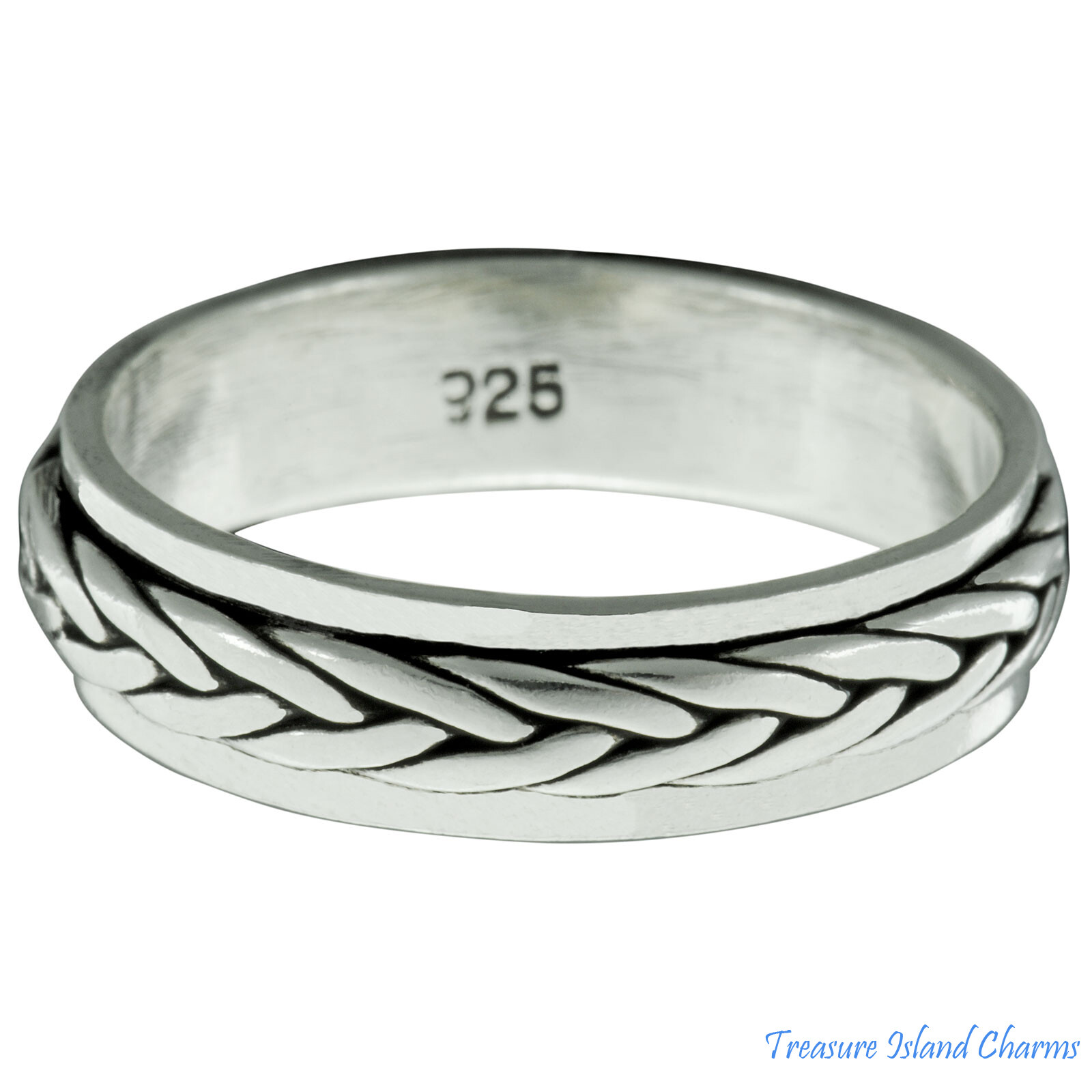 Celtic Weave Braid Spinner Spinning 925 Sterling Silver Ring 5mm Band Sizes 6-13