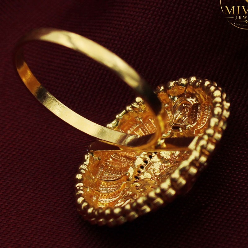 BIS 916 Gold Adjustable Ring | Hypoallergenic Statement Band (Size 7.75, 5.27g)