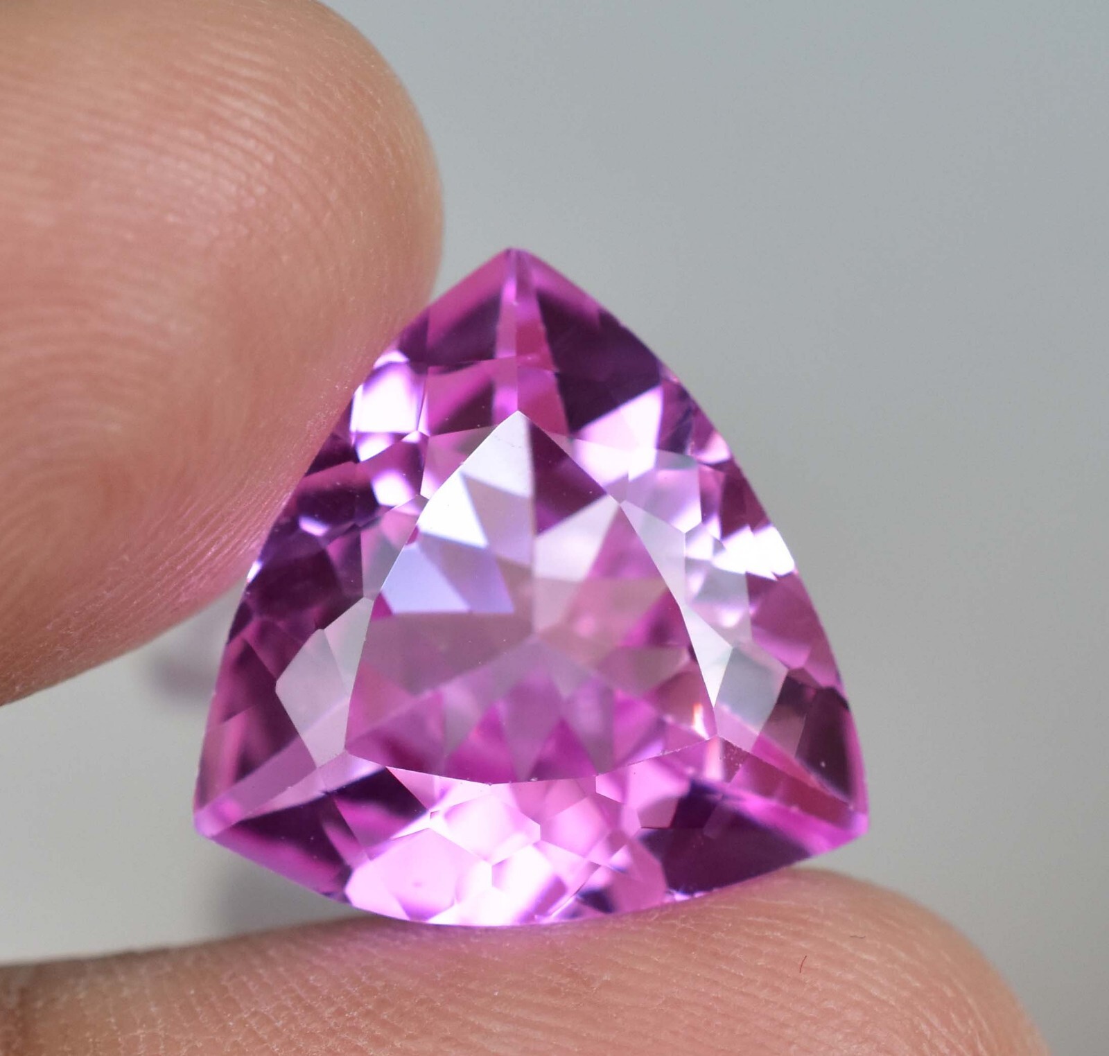Stunning 14.30Ct Natural Mogok Pink Ruby Trillion Cut Certified Loose Gemstone