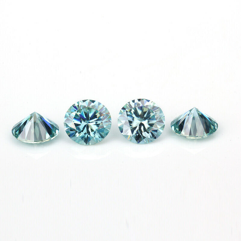 1X 0.50 CT To 5.00 CT Light Blue Loose Moissanite Gem Round Cut W Certificate