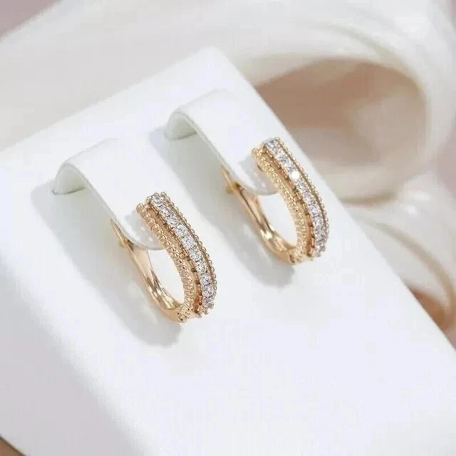 Engagement Women Hoop Earrings Round Cut Simulated Diamond 925 Starling Silver