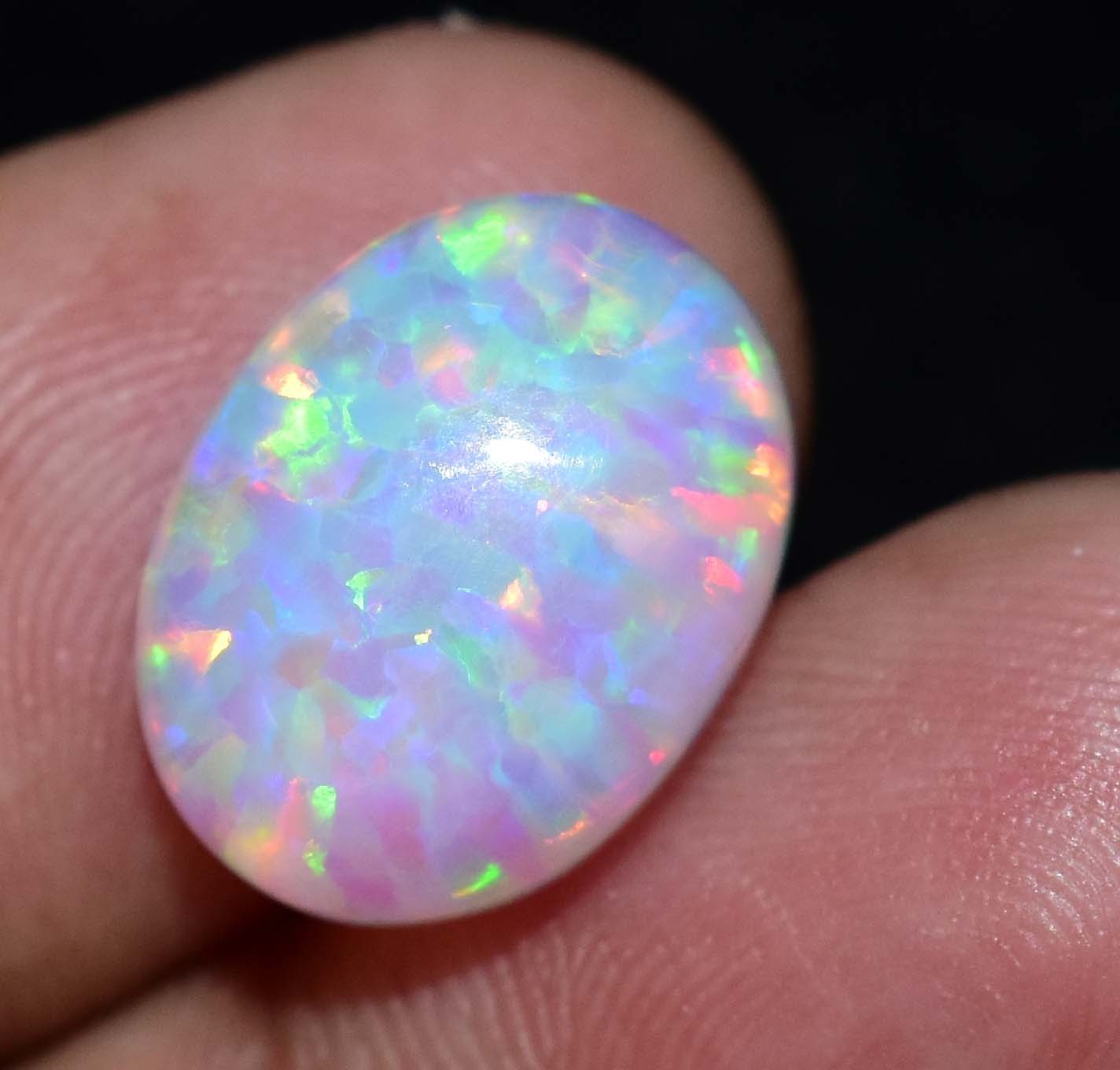 6.85 Ct Natural Ethiopian Fire Opal Certified Play of Color Untreated Gemstone