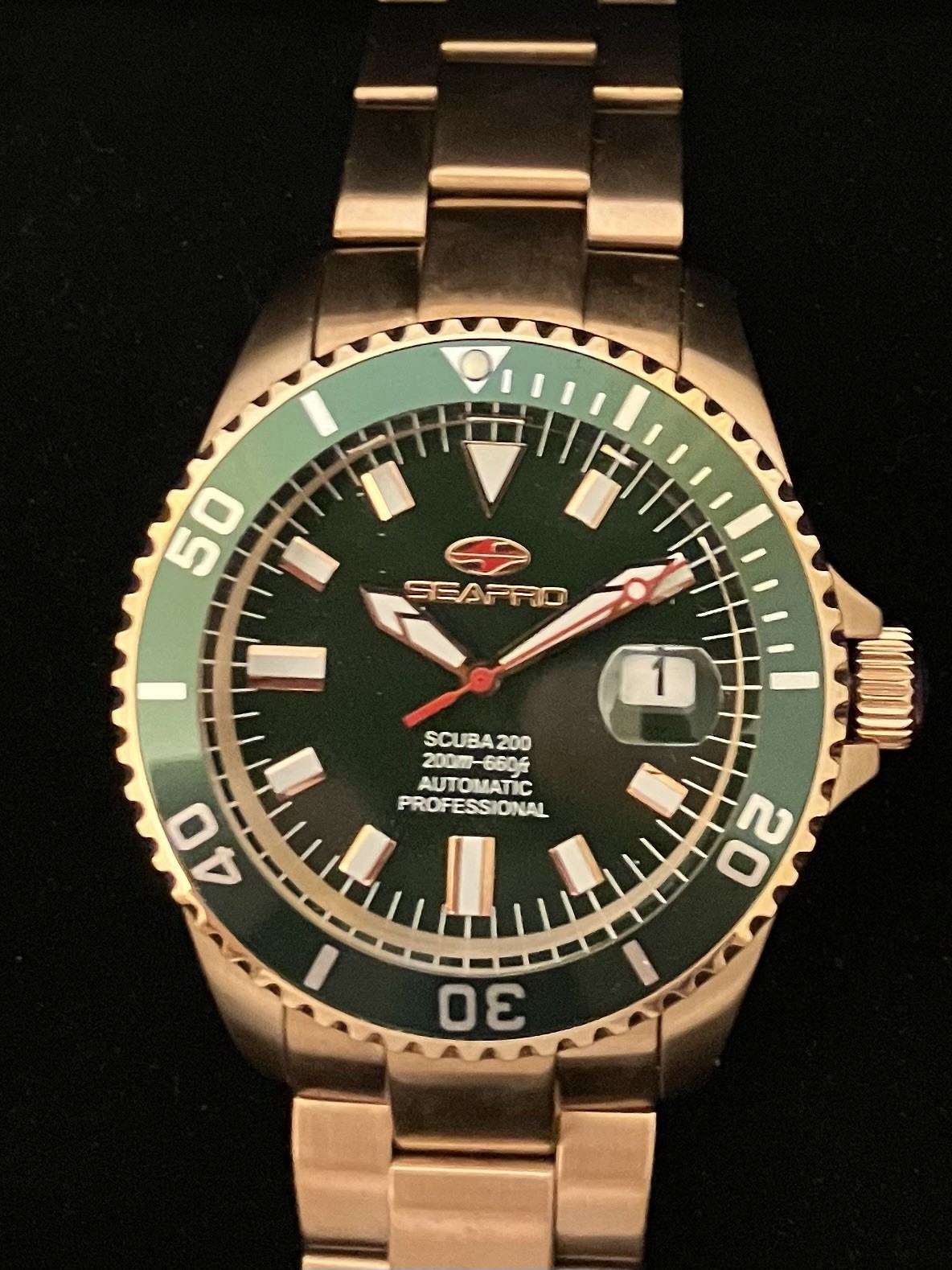 Seapro Men’s Scuba 200 Dark Green Dial Watch, Seiko NH35A, SP4323, NIBox