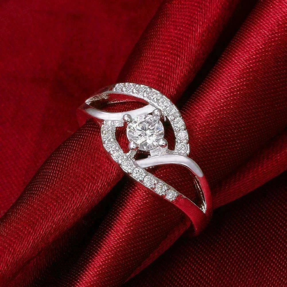 2.30Ct Round Cut Simulated Diamond Women’s Promise Ring In 14K White Gold Plated