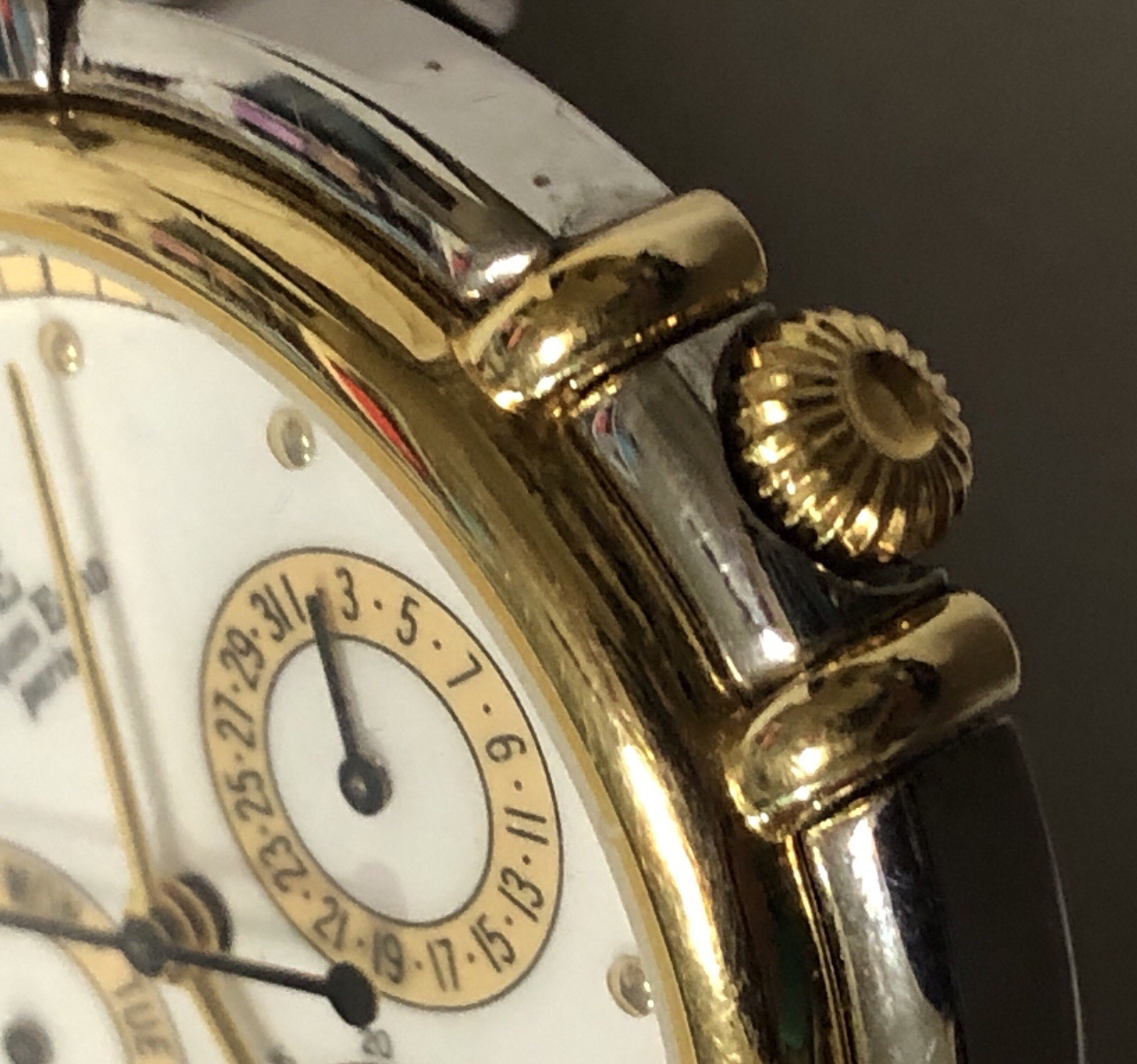 Jacques Edho Paris Watch Moon Phase Day Date with Box – 7 to 8 inch Length