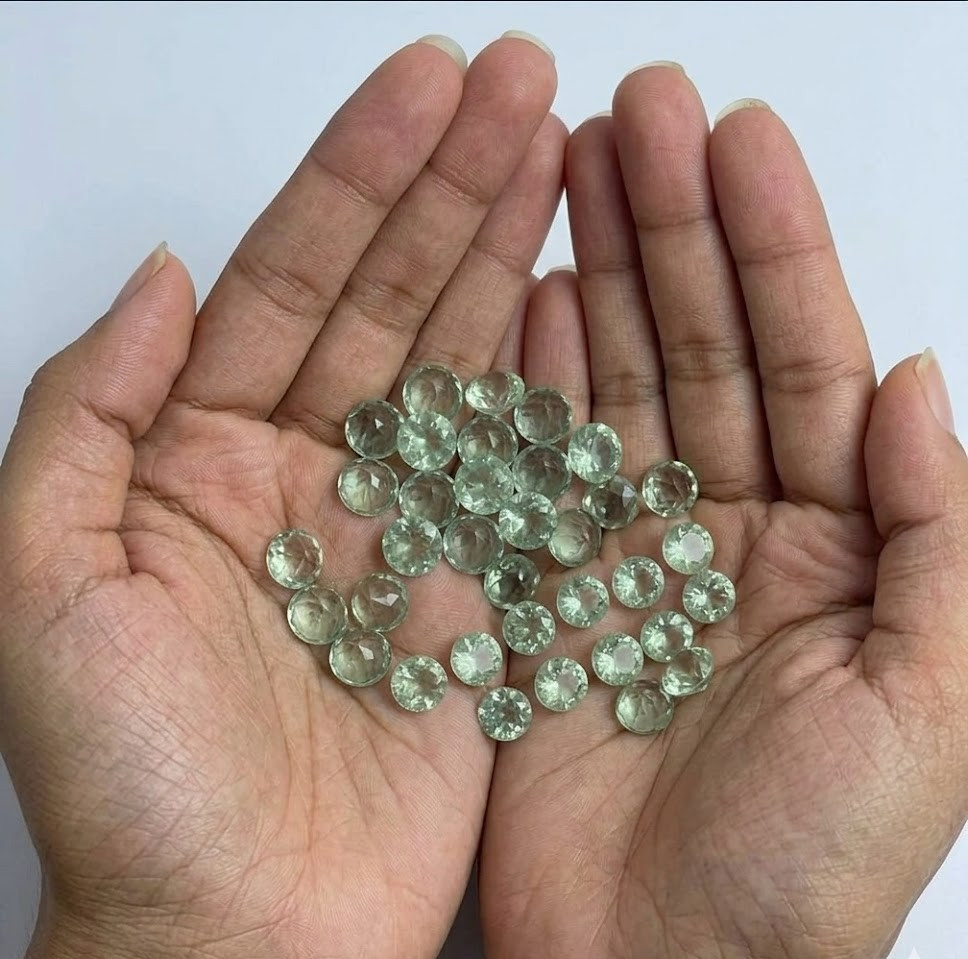 5x5MM Flawless Green Amethyst Round Cut VS1 Quality Loose Gemstone 200 PCS Lot