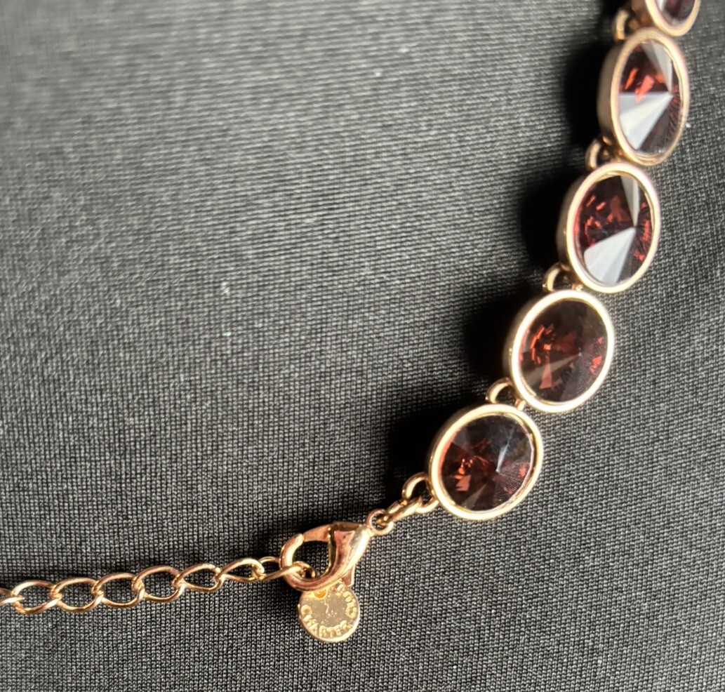 Charter Club Necklace Deep Purple Stones In Gold Tone 19 Inch From Macy’s