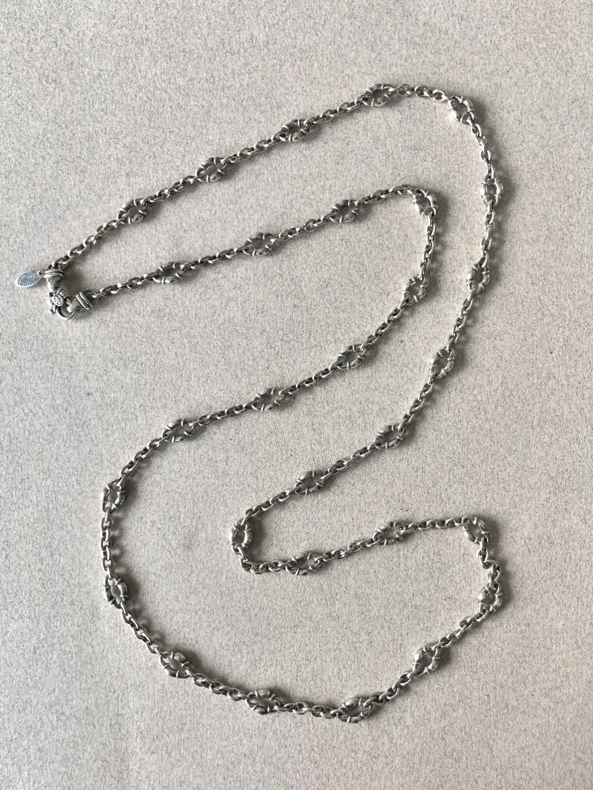 Scott Kay Sterling and Amethyst 36″ Bolo Link Chain Necklace