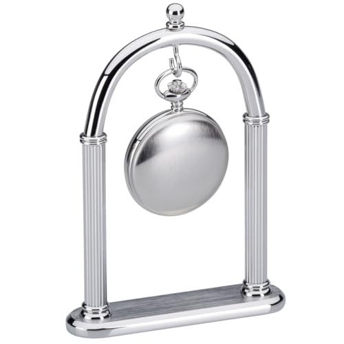 Pocket Watch Display Stand Full Arch Metal Holder for Pocket Watches, Chrome