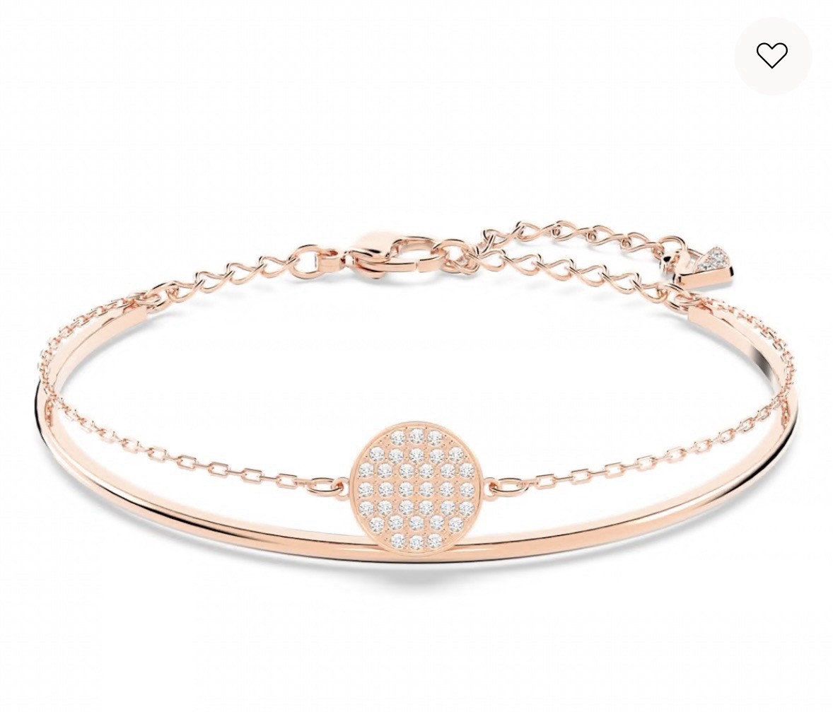 Swarovski Sublima Bangle Bracelet Rose Gold Clear Crystal Elegant Jewelry