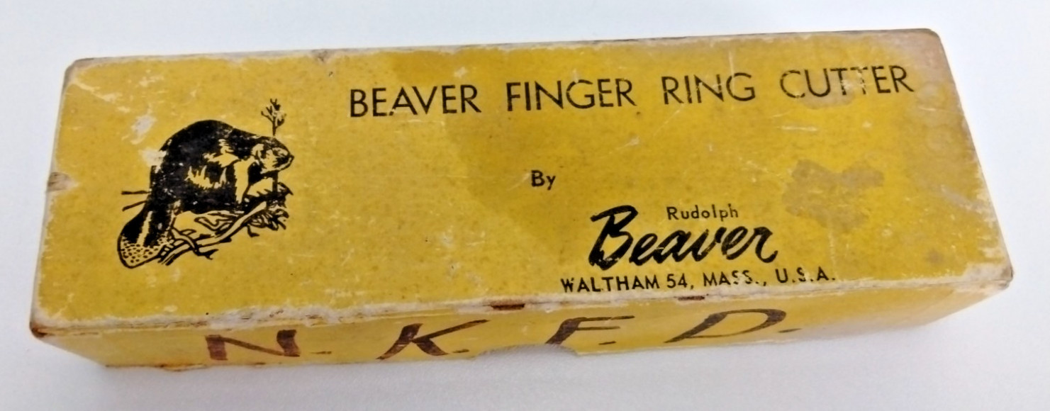 Vintage Rudolph Beaver Finger Ring Cutter Medical Tool Box Instructions USA