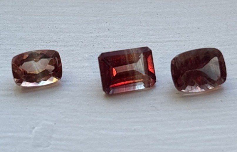 Natural Bolivian Bi-Color Ametrine – 3 Stone Parcel Mixed Cuts Loose Gemstone