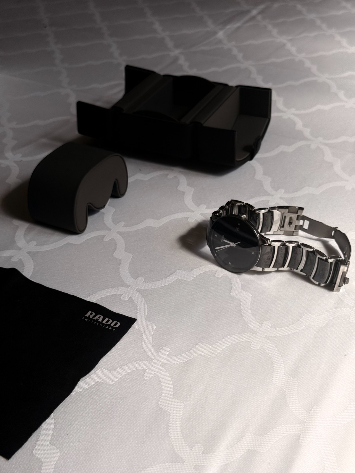 Rado Centrix Diamonds – Black Ceramic & Steel – R30929712 – Full Set – 38mm