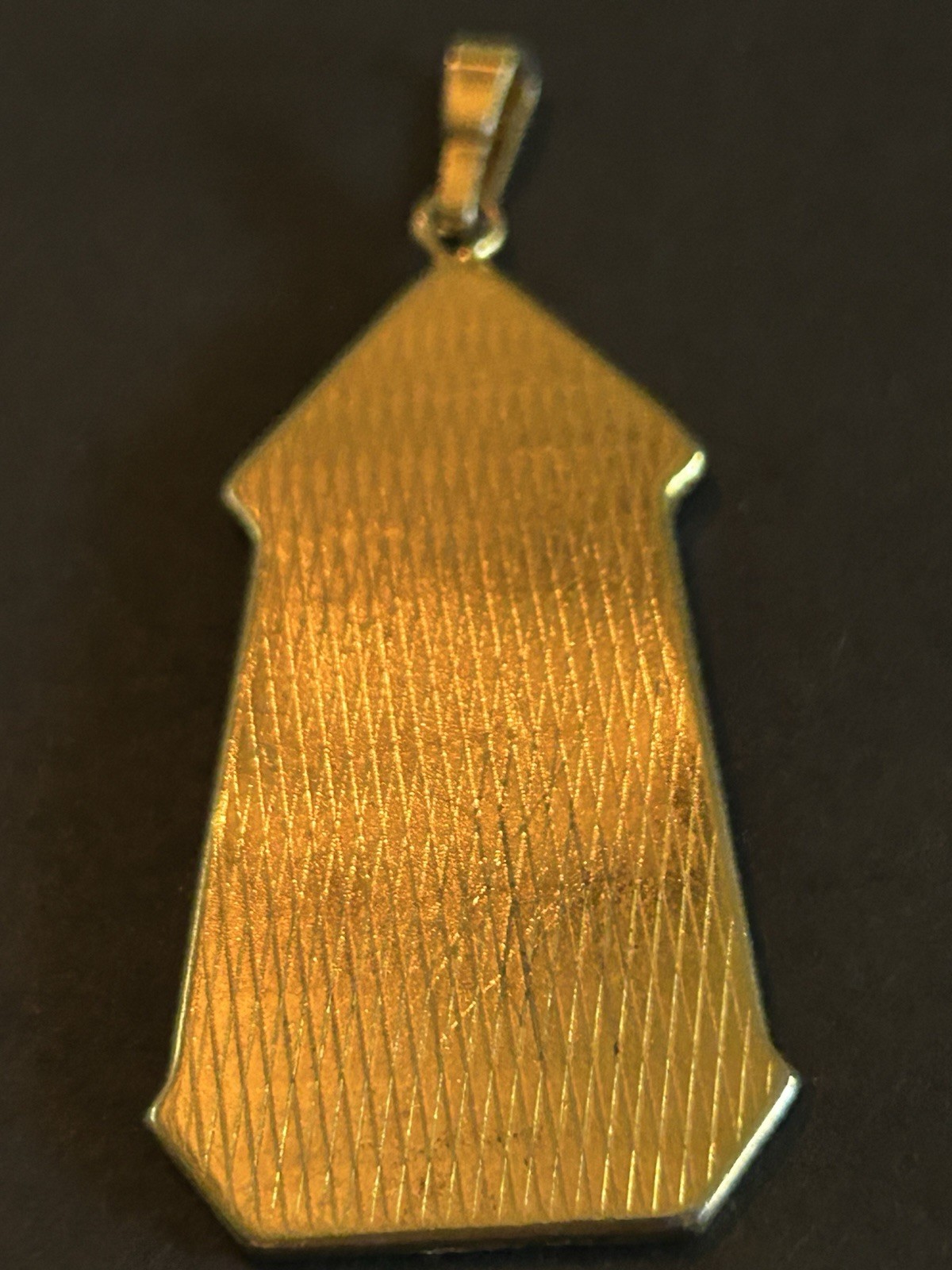 Vtg Gold Black Accents Pendant Unique Shape STUNNING Bird & Flower Motif Floral