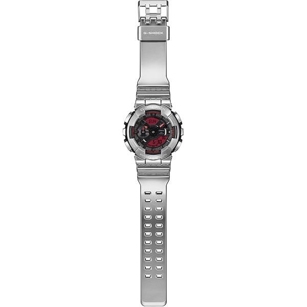 Casio G-Shock GM-110YRA-8AJF Fine Metallic Silver Red Analog Digital Watch