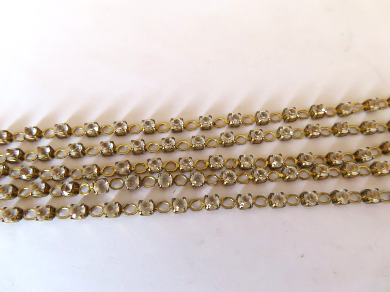 3 Feet Swarovski Rhinestone Fancy pierced chain 24pp Crystal/Brass