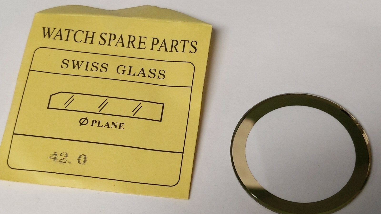 Replacement Movado crystal BOLD 42.0mm x 1.7mm GOLD Trim for watch repair