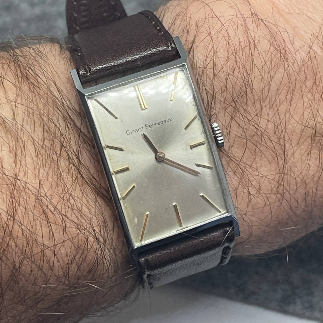 ELEGANT GIRARD PERREGAUX ORIGINAL DIAL MANUAL WIND S STEEL SWISS WATCH Ca 1960