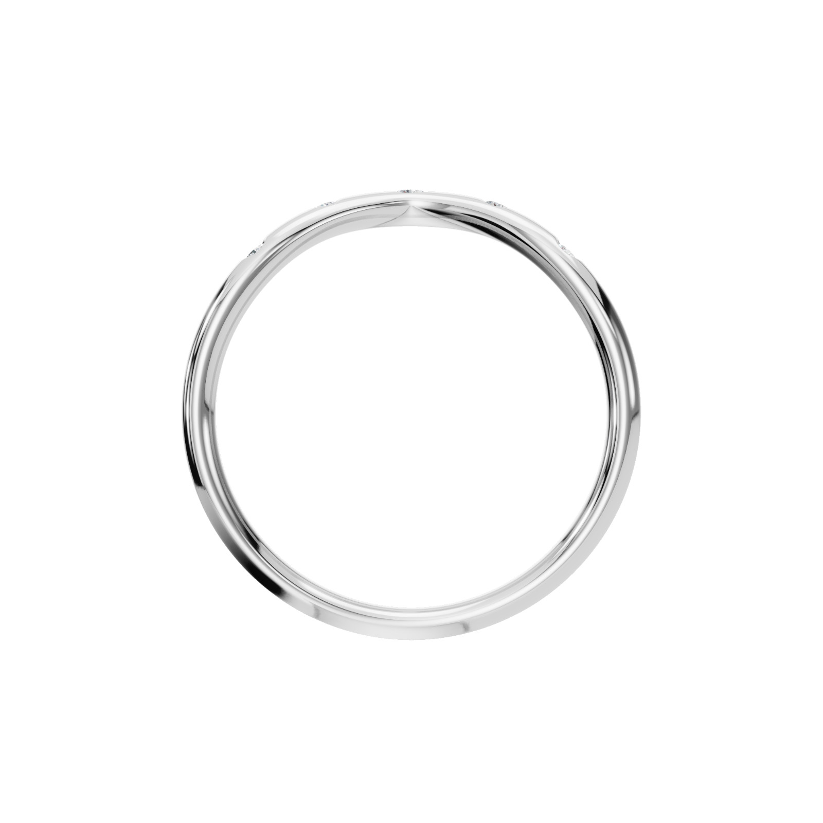 Lab Grown Diamond Wave Ring 14K Yellow Gold Curved Stackable Wedding Band