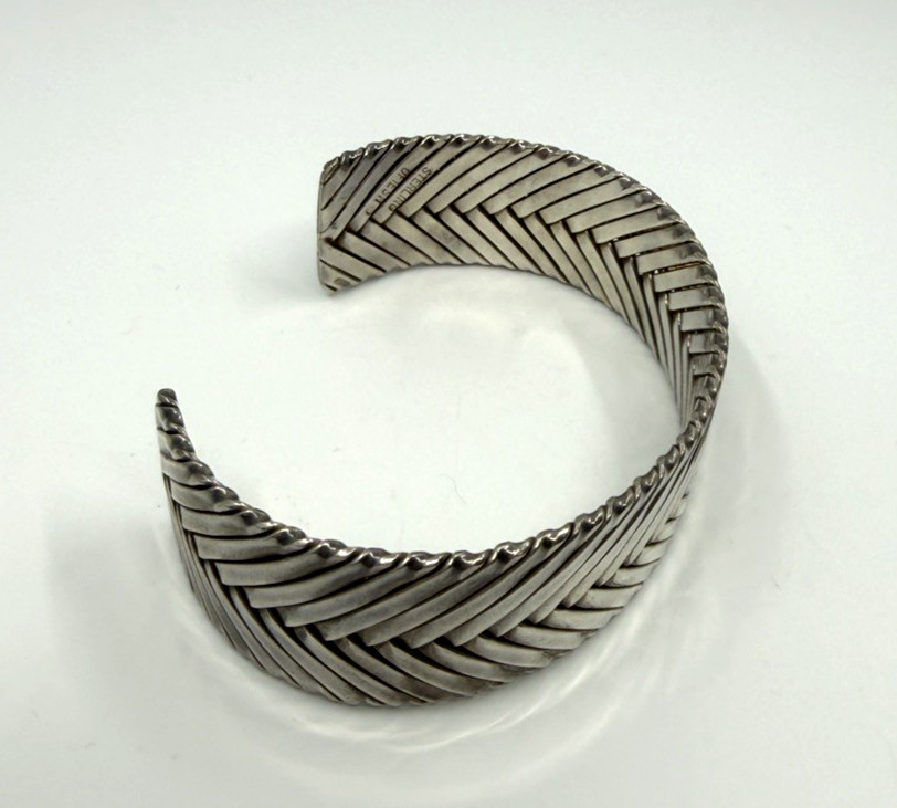 925 Gabriel Ofiesh Woven Cuff Bracelet Size 6.25 32.3 grams