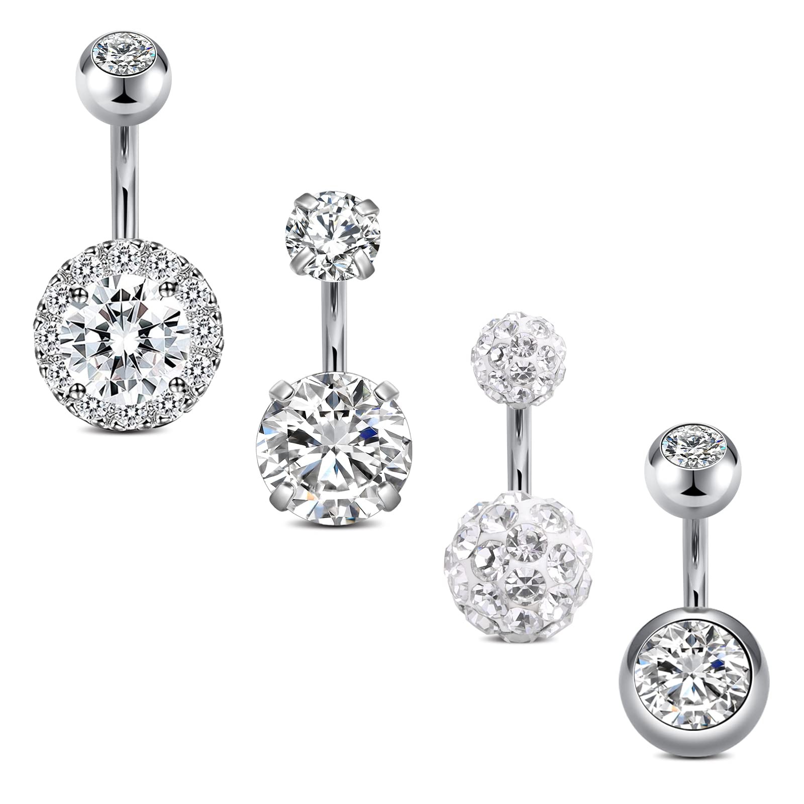 1/4 Inch Short Belly Button Rings 14G 6Mm Stainless Steel Short Belly Navel Butt