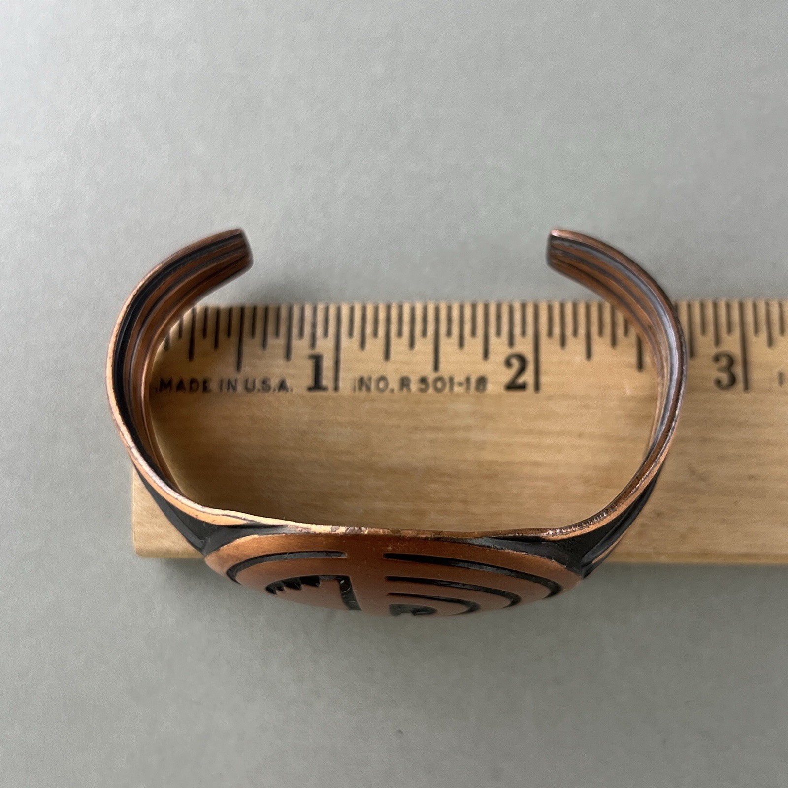 Vintage Bell Trading Copper Cuff Bracelet Maze Southwestern q3z