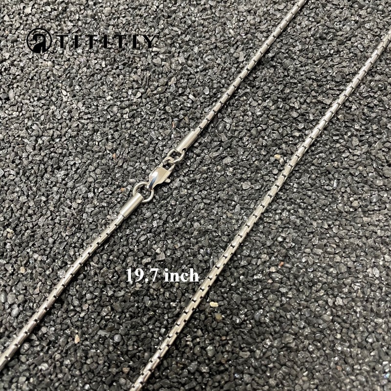 Wide 2.2mm Pure Titanium Snake Bone Chain Ultralight Anti-allergy Clavicle chain
