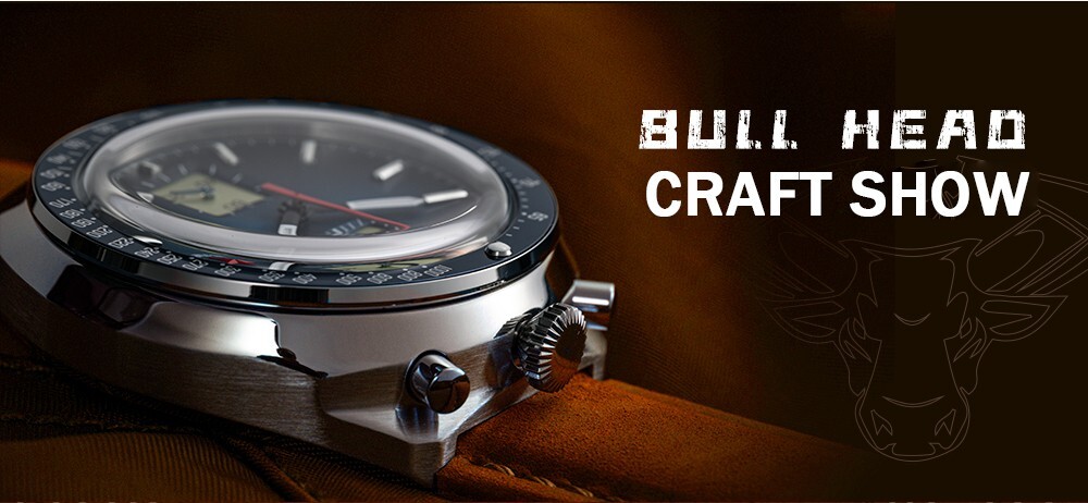 SEAKOSS Red Star Bullhead Dual-Time Zone Chronograph with Luminous Display watch