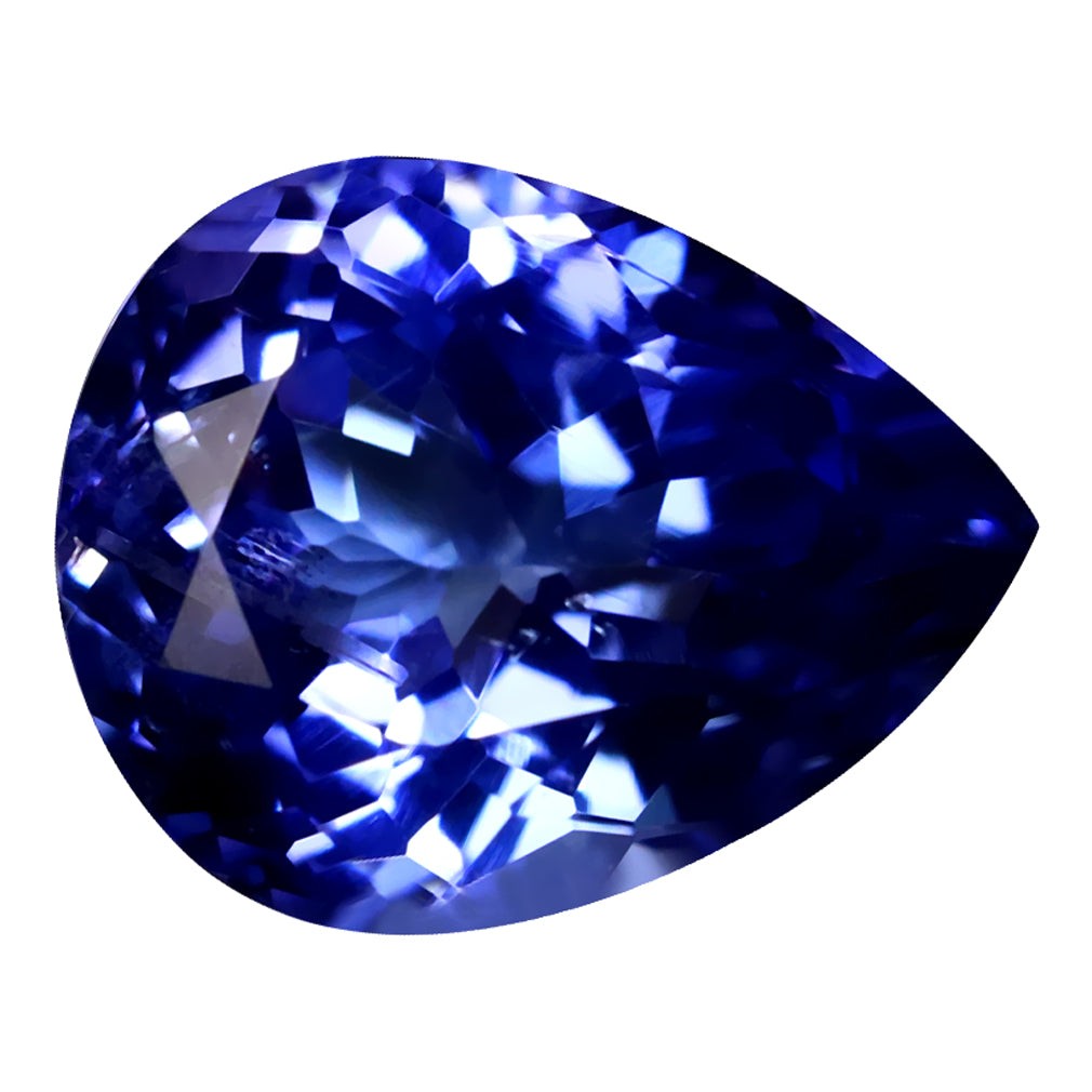 1.58 ct AAAA Mesmerizing Pear (8.70 x 6.88 mm) Purplish Blue Tanzanite Gemstone