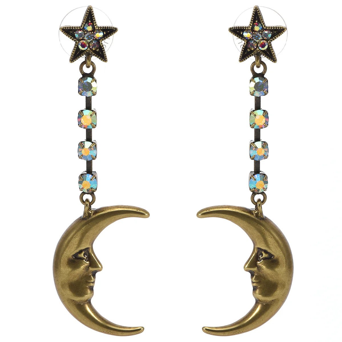 Kirks Folly Moon Magic Pierced Earrings brass ox