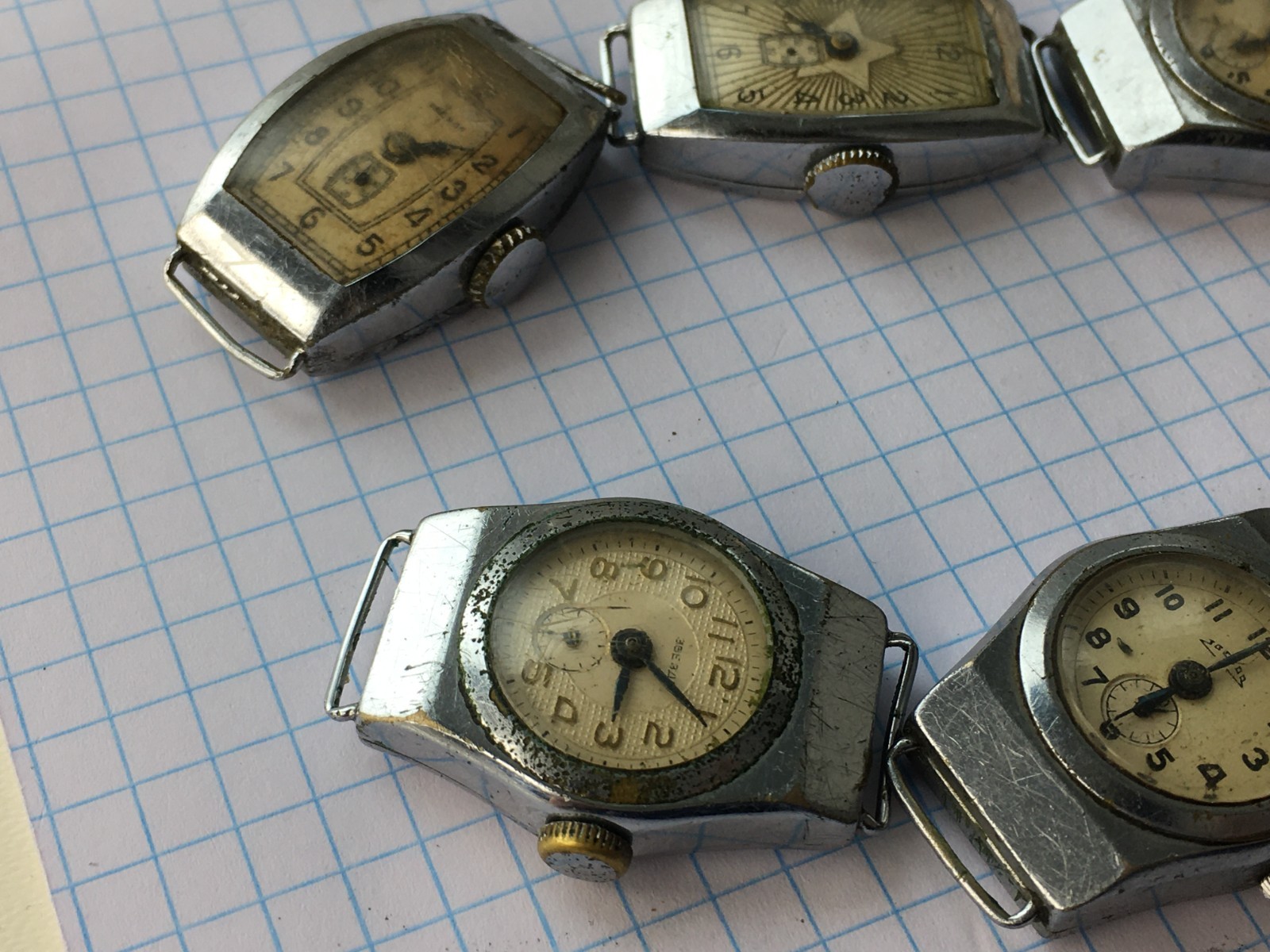 Lot of 10 Soviet Vintage ZVEZDA USSR Women mechanical Wristwatch for parts