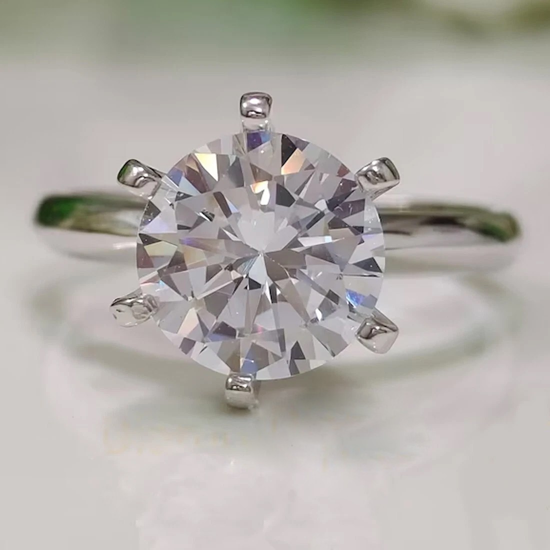 Certified 2.50 Ct. White Round Treated Diamond Solitaire Ring in 925 Silver