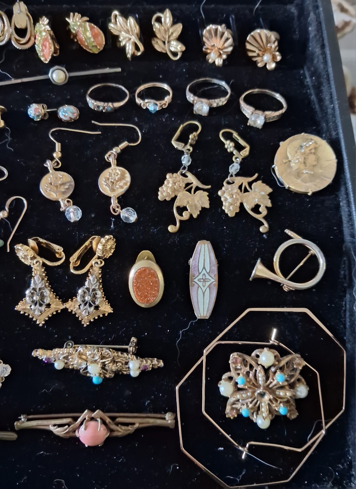 Antique 10k 12k Gold Filled Some Gold Plate Jewelry Lot 264g Wearable & Scrap