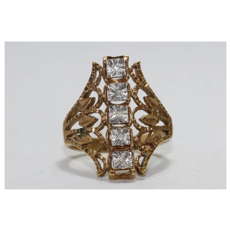 Vintage 14 KT Gold Overlay Sterling Silver Ring