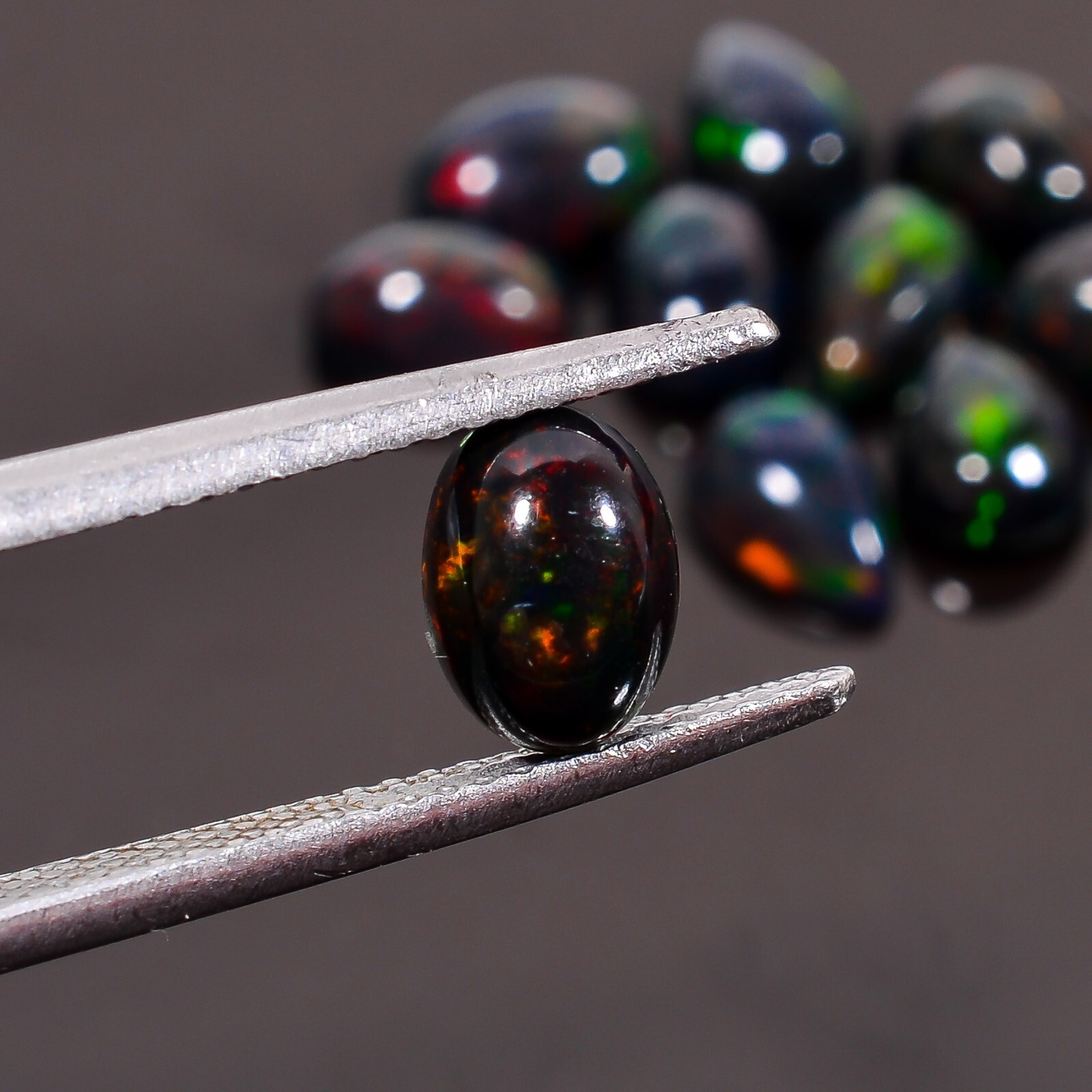 Natural Black Ethiopian Opal Mixed Shape Cabochons 10 Pc Lot Gemstone 5 Ct 7X5X3