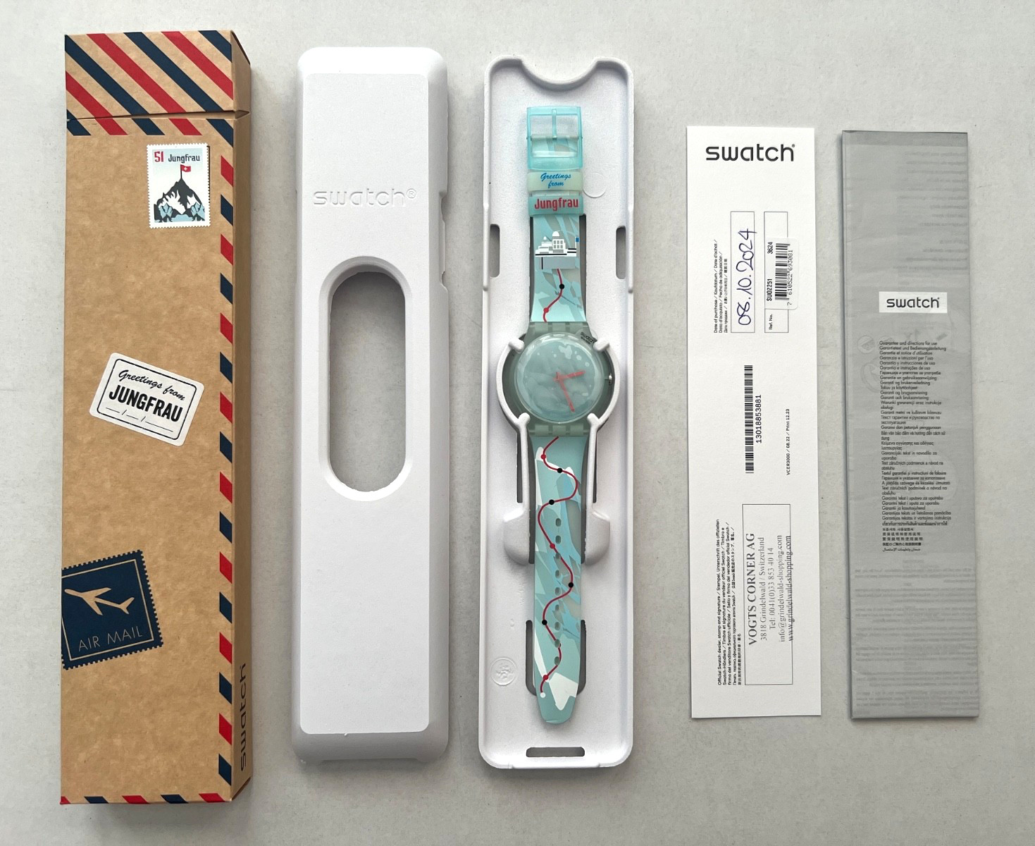 NEW Men’s Unisex Destination Swatch Watch Swatch NÄCHSTER HALT Jungfrau SUOZ251