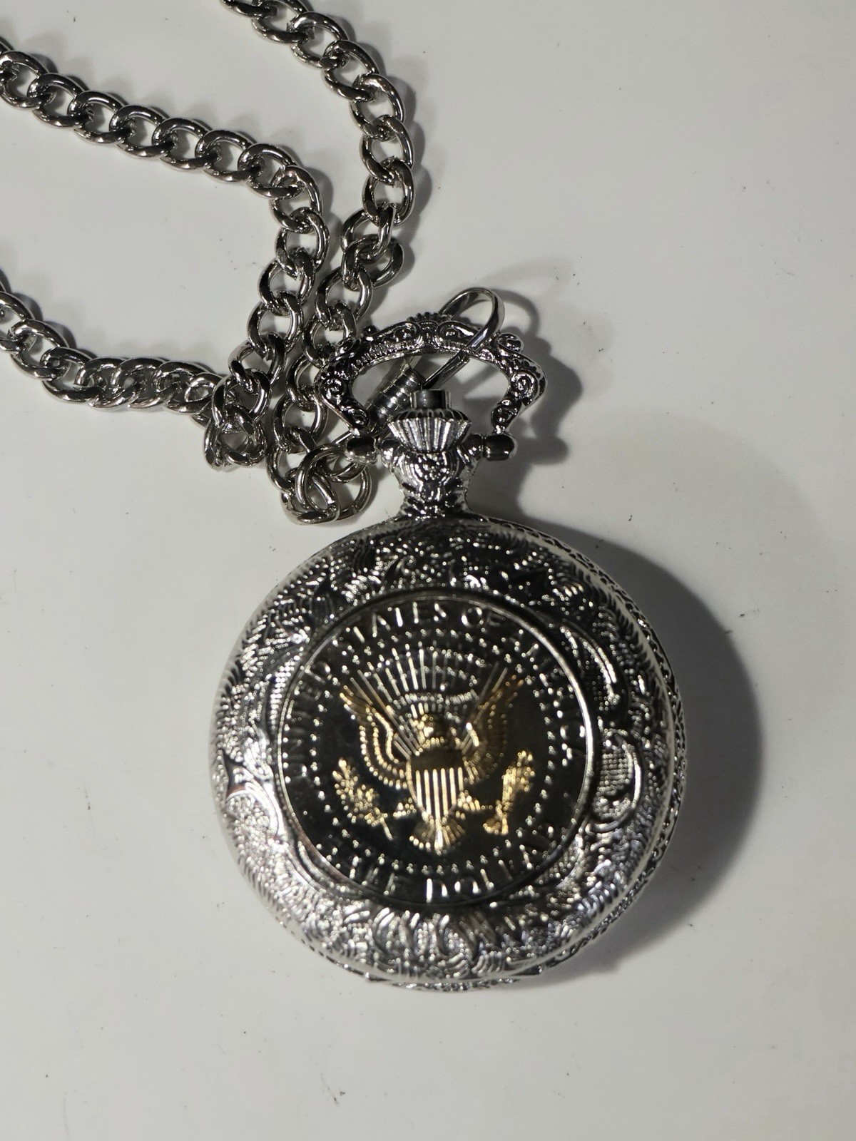 American Coin Treasures Presidential Seal Half Dollar Pocket Watch.