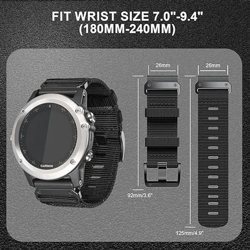 22mm 26mm Nylon Strap Fenix 7 7X 6X Epix Pro 51mm 47mm Watchband