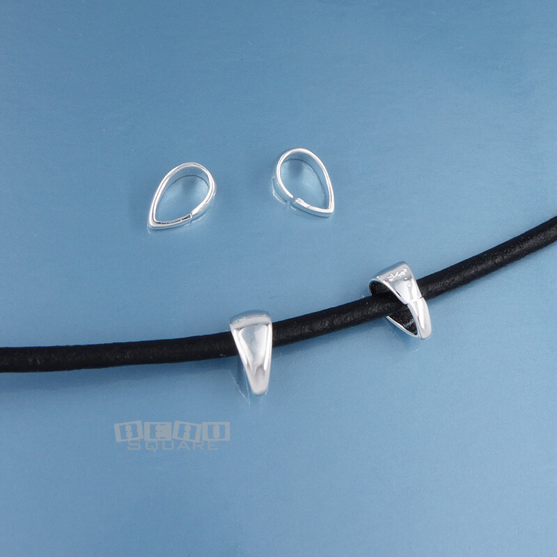 4 Solid Sterling Silver Smooth Simplicity Open Bail Connectors 7mm #33480