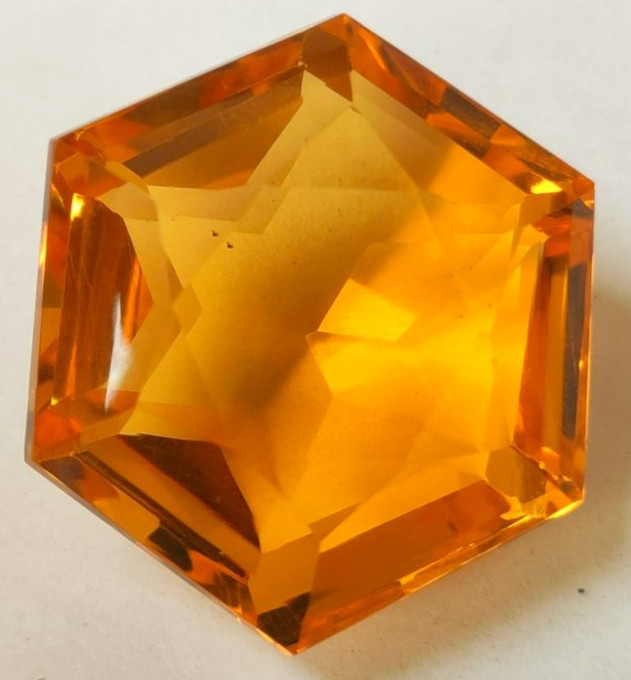97.70 Ct. Large Yellow Citrine Hexagon Cut Loose Gemstone Engagement for Gift
