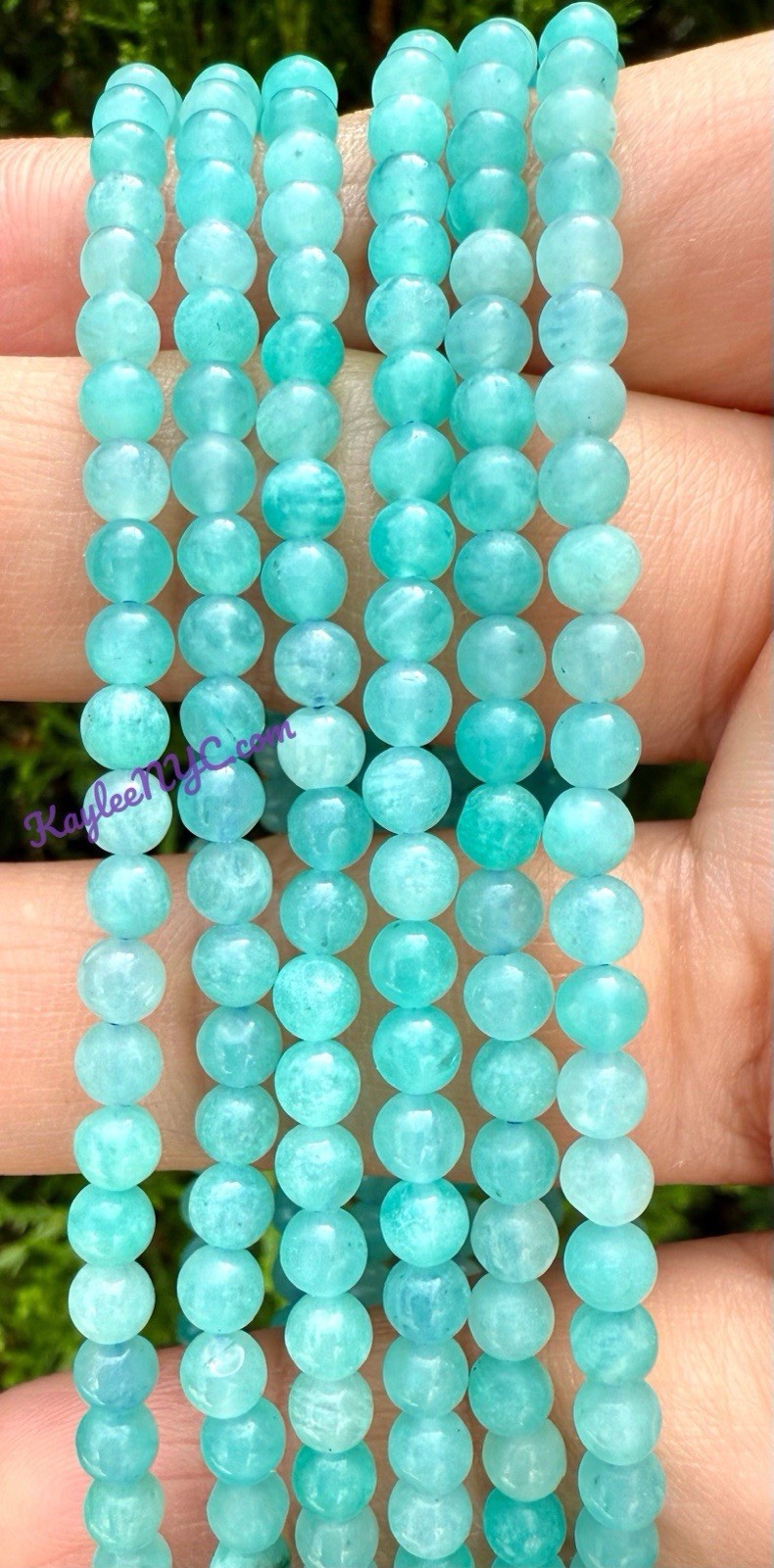 Wholesale Lot 6 Pcs Natural Amazonite 4mm 7.5” Crystal Stretch Bracelet