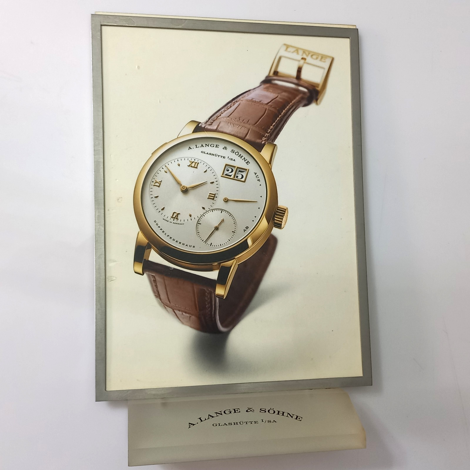 A. LANGE & SOHNE LANGE 1 YELLOW GOLD MODEL 101.032 STAND DISPLAY ADVERTISING