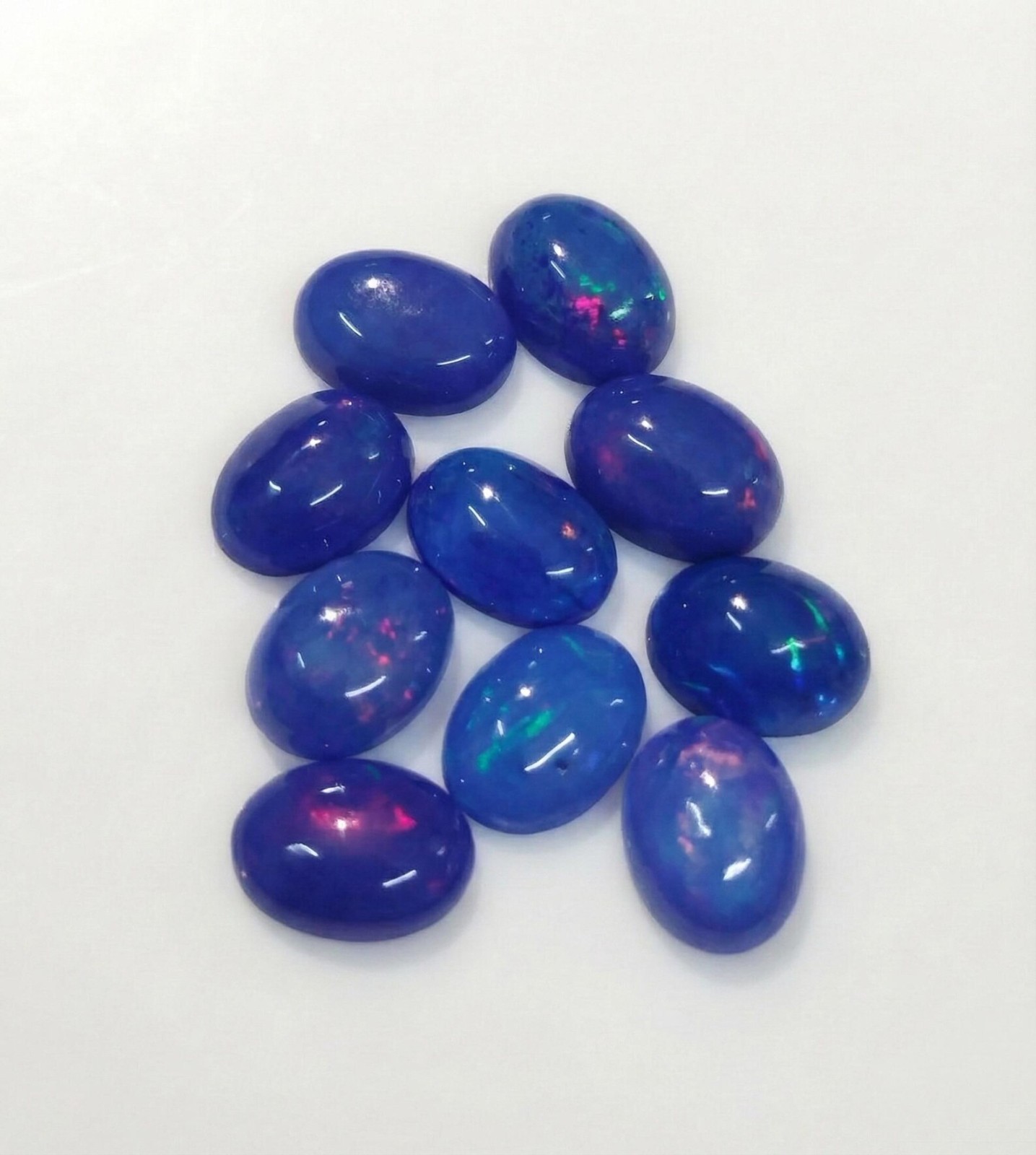 Natural Blue Ethopian Opal Oval Cabochon 3x5mm To 8x10mm Loose Gemstone