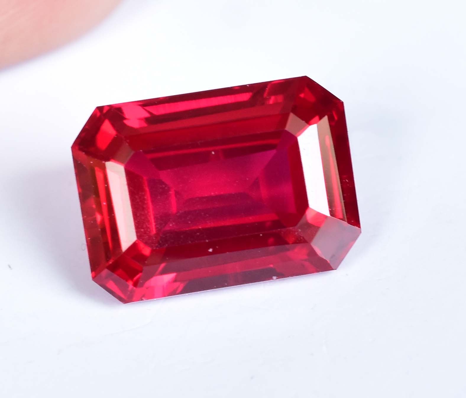 11.60Ct Natural Myanmar Red Spinel Certified Emerald Cut Flawless Loose Gemstone