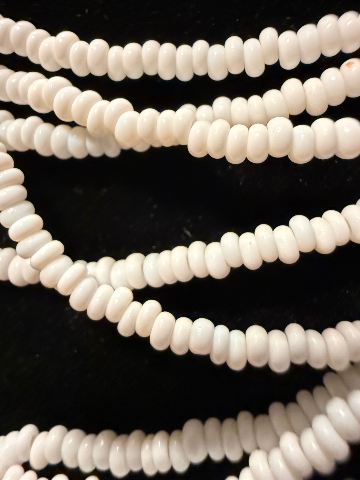 Vintage White Seed Bead Multi-Strand Statement Necklace and Clip-On Earrings