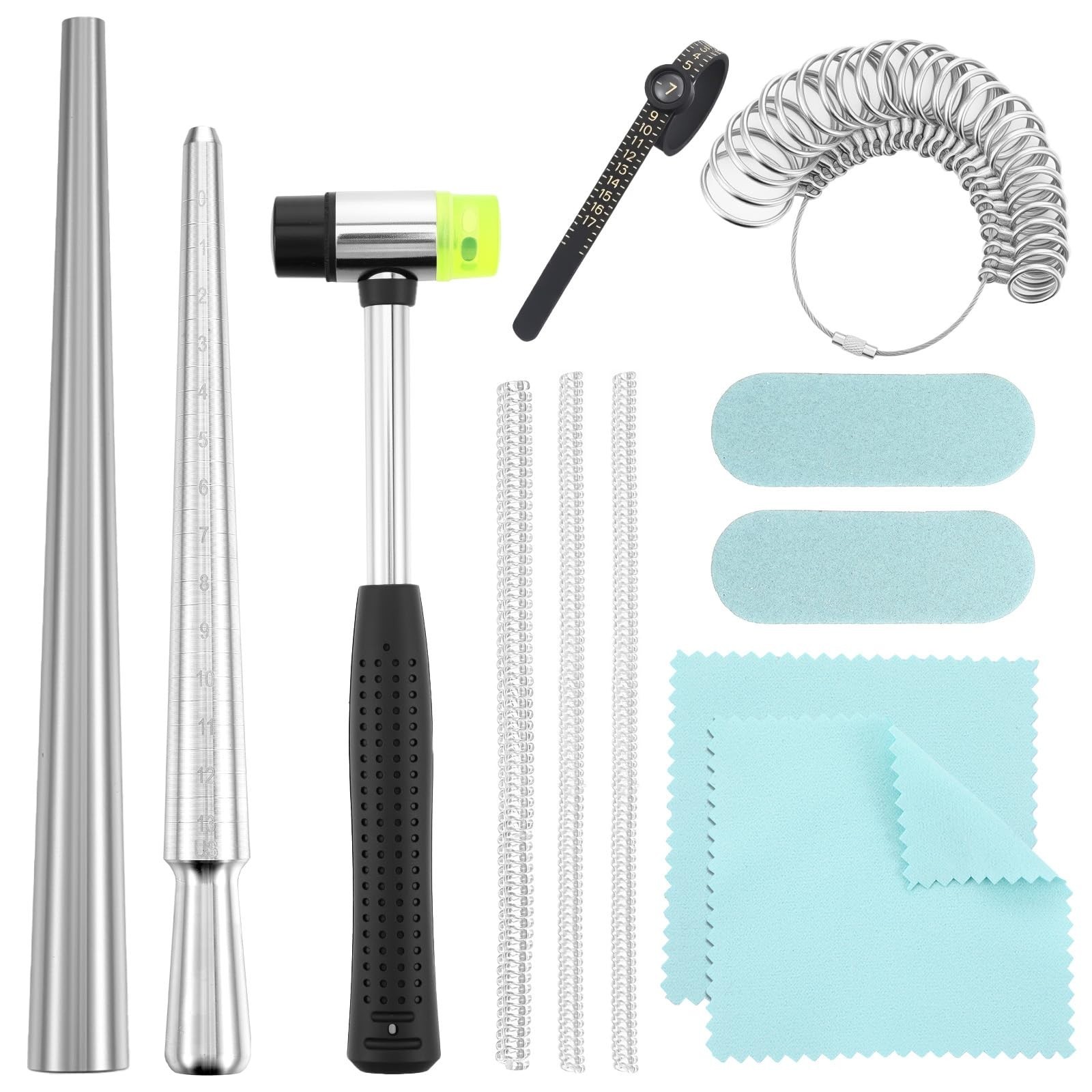 12 Pcs Ring Sizing Repair Kit – Metal Mandrel Tool for Bent Rings Reshaping