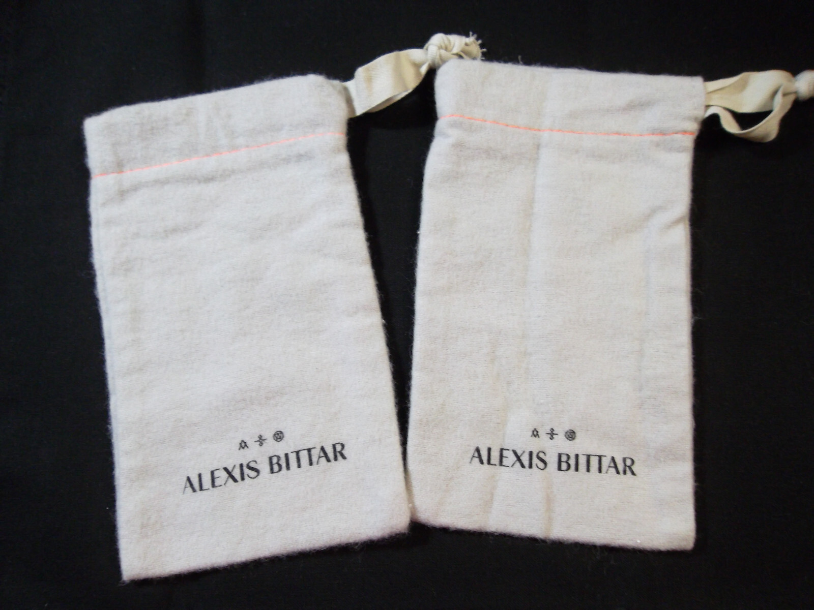 Lot of 12 Soft ALEXIS BITTAR Small Jewelry Pouch Drawstring Dust Bag 6″x3.5”