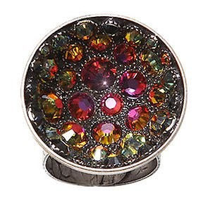 Ring Orchid Hybrid Brown / Orange crystal volcano small Silver Orange, Brown