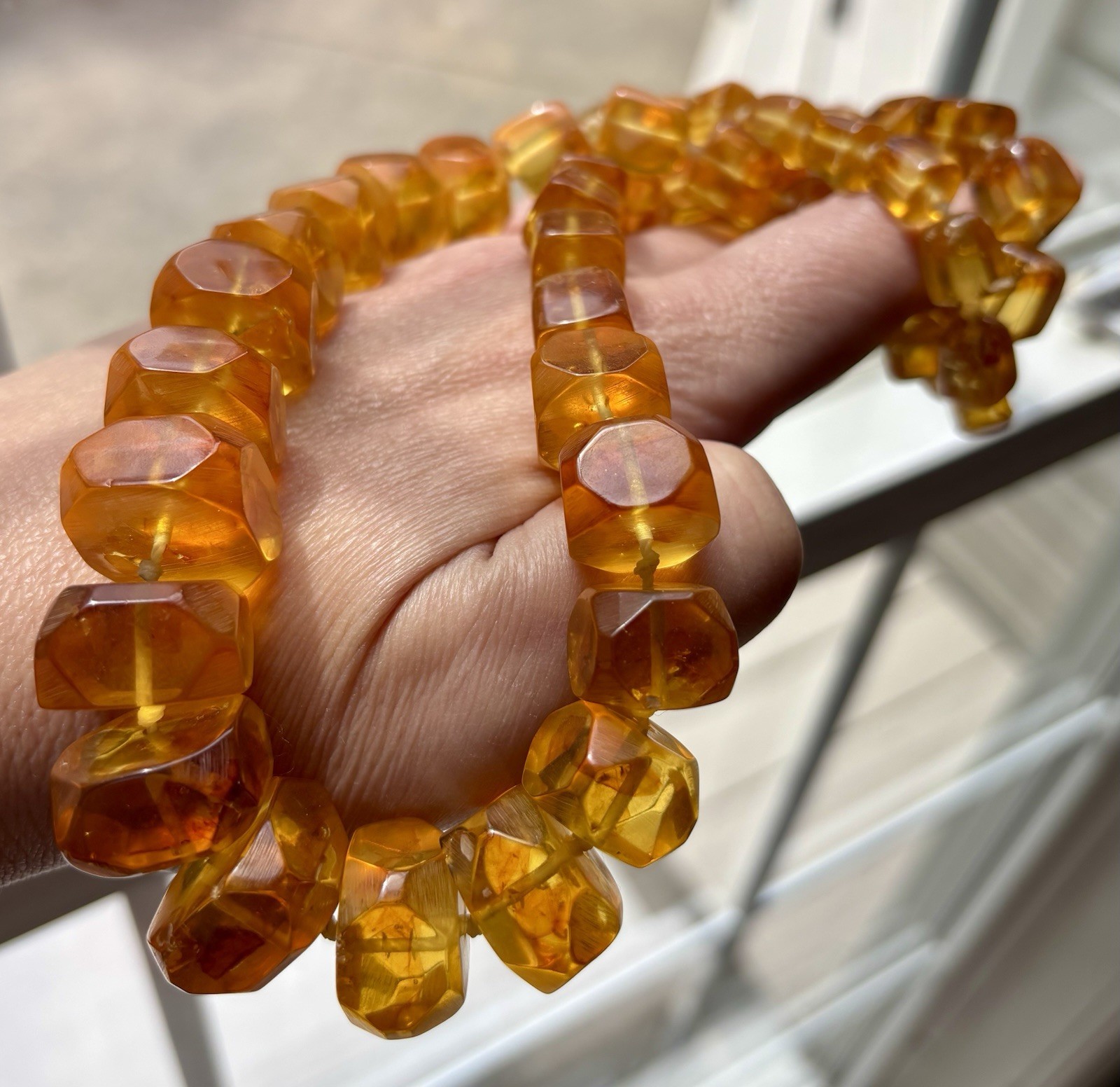 Vintage Large Genuine Baltic Honey Amber Necklace Heavy 104 grams !!!