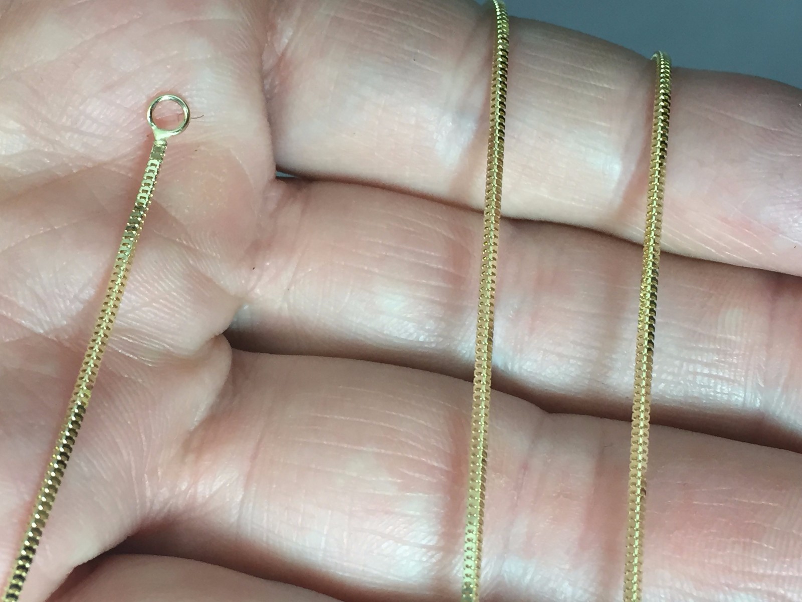 14k Yellow Gold 18″ MILANO Snake Pendant Chain Necklace 2.3 gram 1.1 MM
